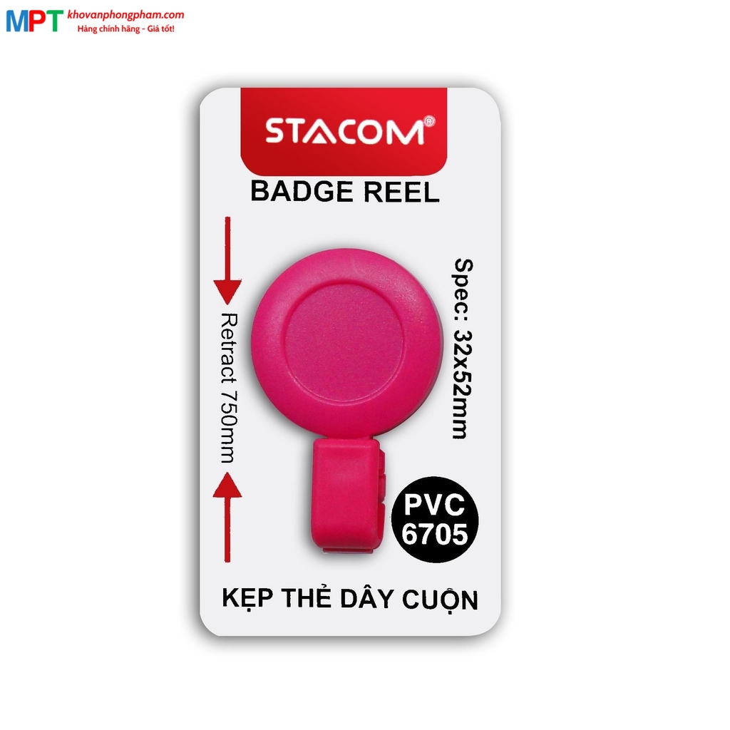 Kẹp đeo bảng tên dây cuộn STACOM PVC6705