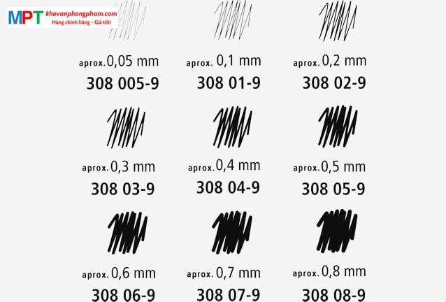Bút Vẽ Kỹ Thuật Staedtler Chính Hãng 308 03 0.3mm Màu Đen (Bút Dạ Kim Số)