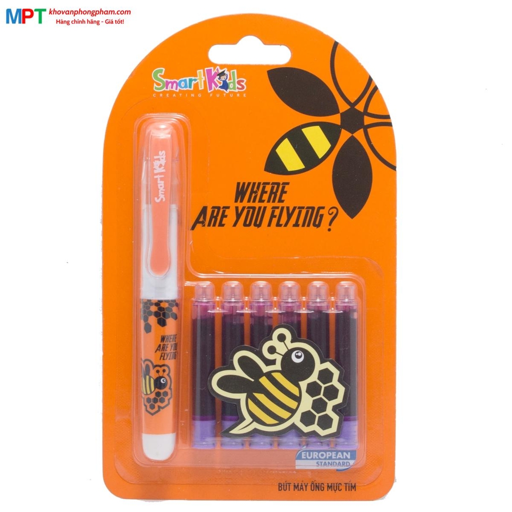 Bút máy Smartkids SK-CFP001 kèm 6 ống mực tím (Tặng 1 tẩy chì STAEDTLER)