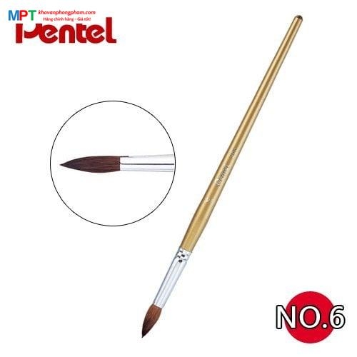 Cọ vẽ màu nước Pentel đầu tròn số 6 Pentel ZBS1-06