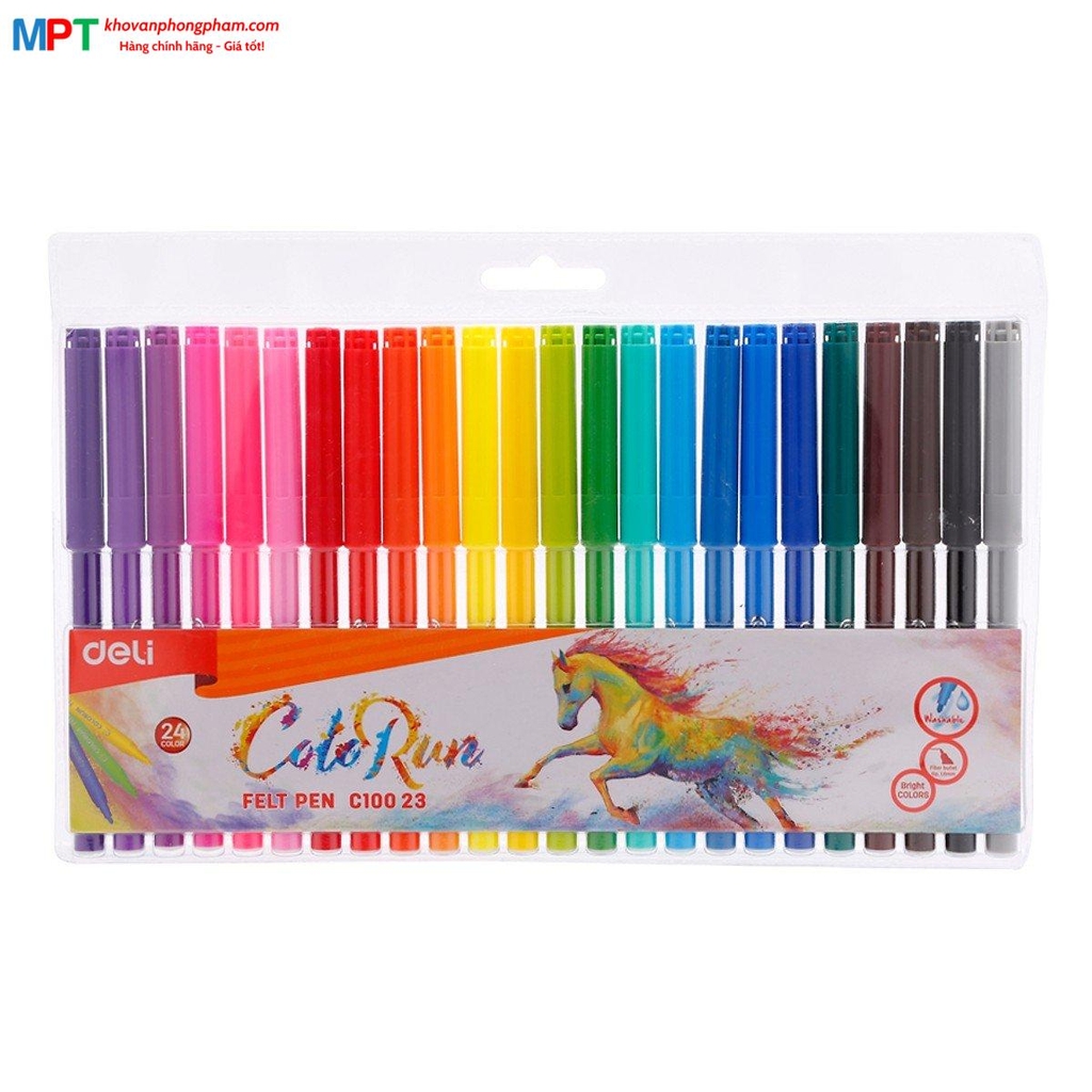 Bút dạ màu 24 màu Deli C10023