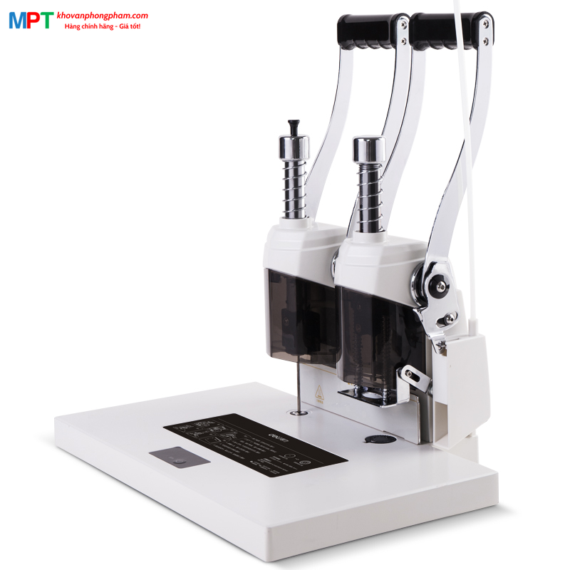 Máy khoan đóng chứng từ Deli 3877A màu trắng