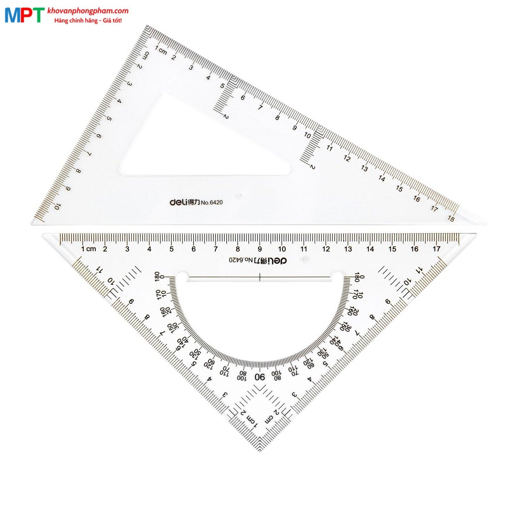 Bộ thước Eke Deli 6420 - 18cm