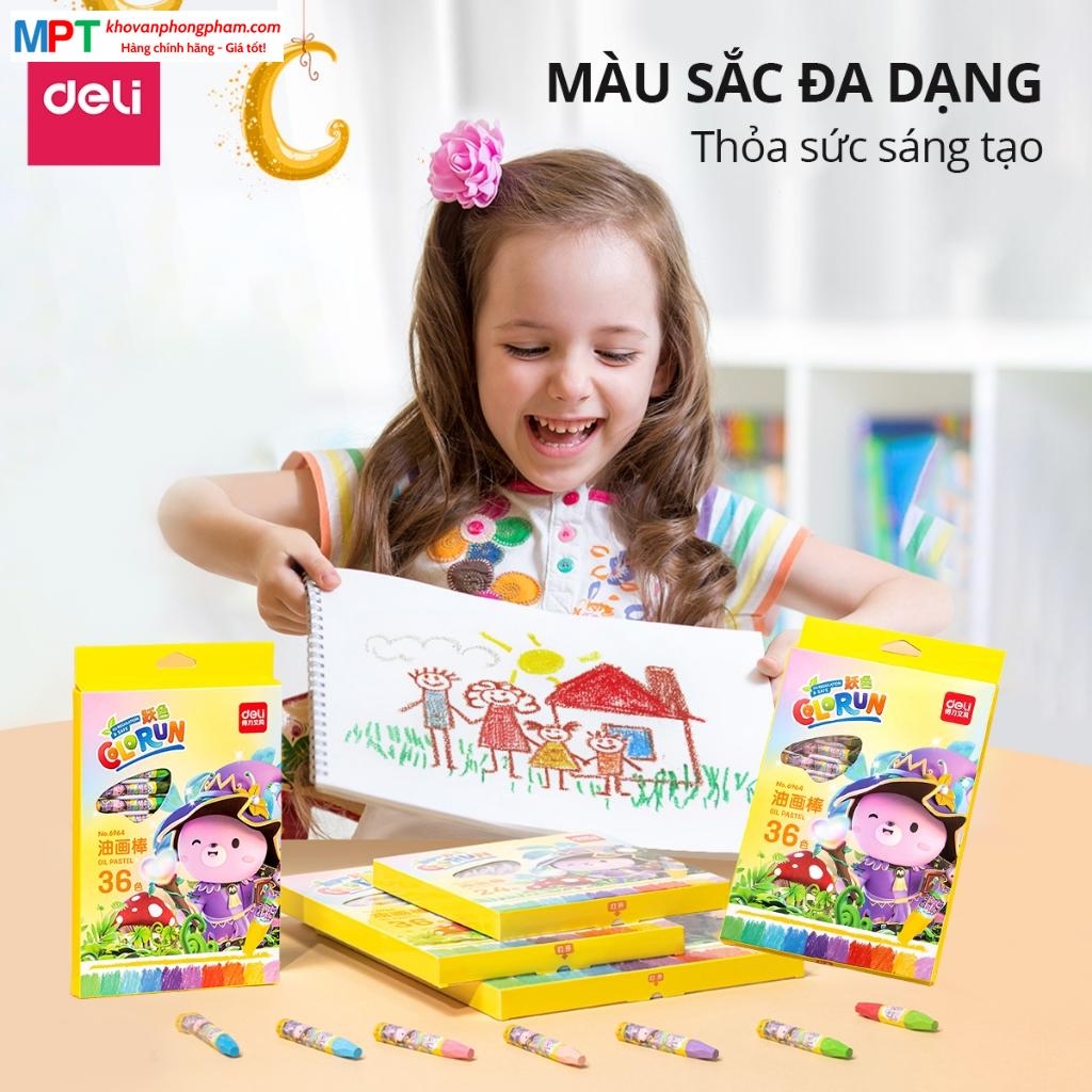 Bút sáp màu dầu 24 màu Deli 6963 (Sáp dầu)