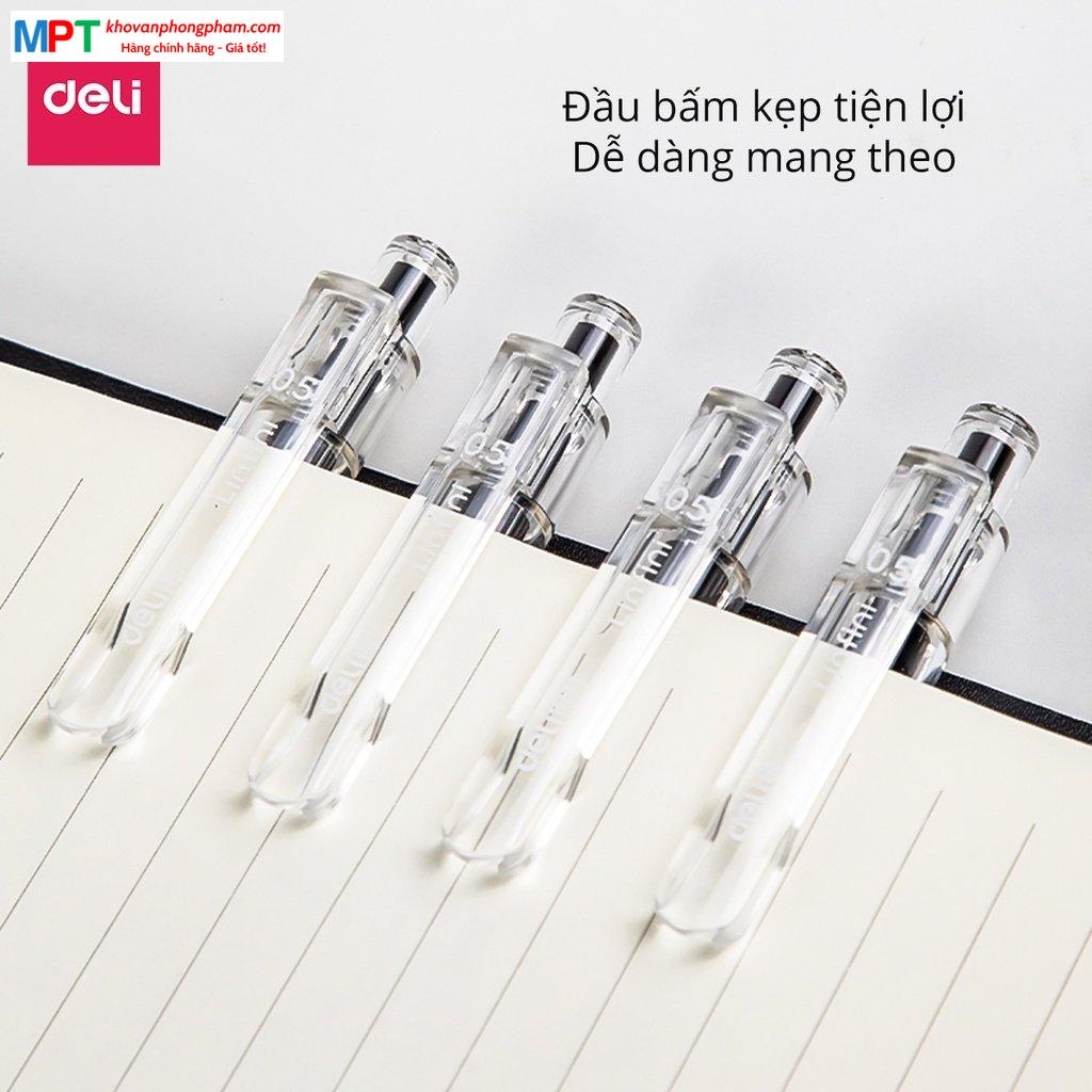 [MUA 10 TẶNG BÚT BI] Bút gel Deli A575 ngòi 0.5mm - Mực đen, Mực xanh (viết lên tới 800m)