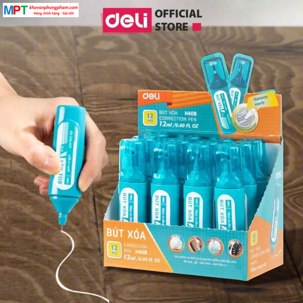 Bút xóa nước Deli H408 - Dung tích 12ml