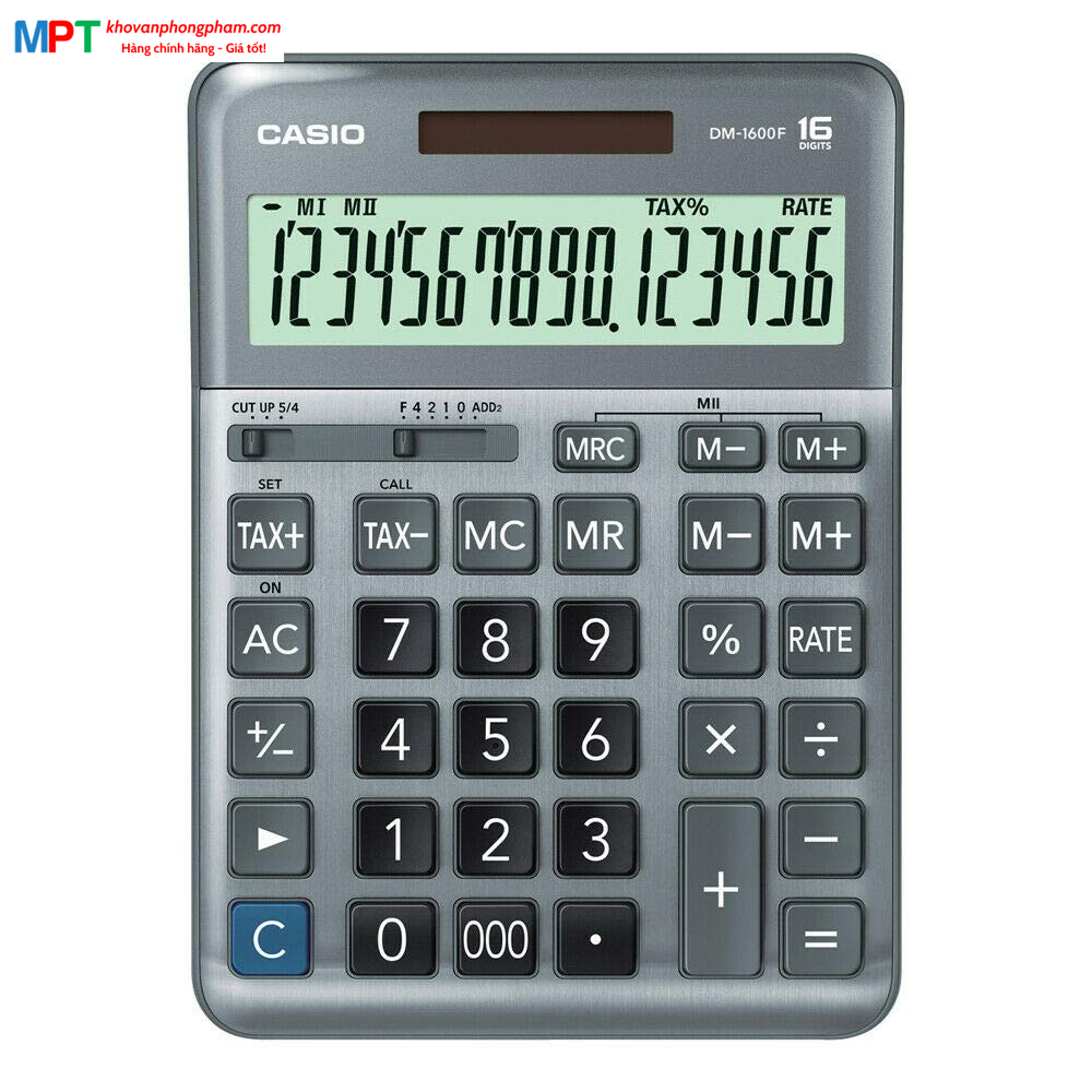 [CHÍNH HÃNG DO BITEX PP] Máy tính Casio DM-1600F hiển thị 16 số - Tặng file 20 lá Double A