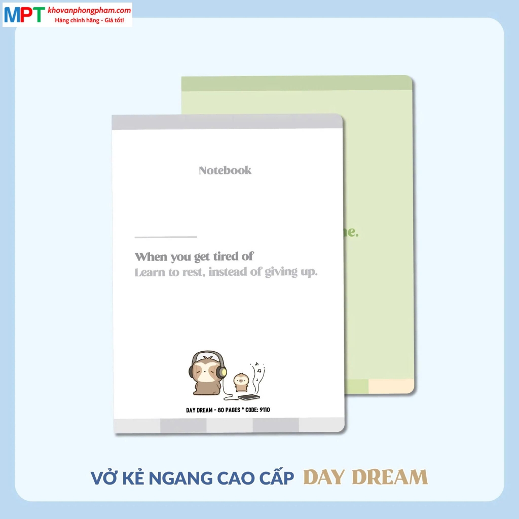 Vở kẻ ngang Hải Tiến 200 trang DAY DREAM 9134 - Định lượng 70gsm - Giấy vàng chống lóa - MUA 5 TẶNG 1 BÚT BI