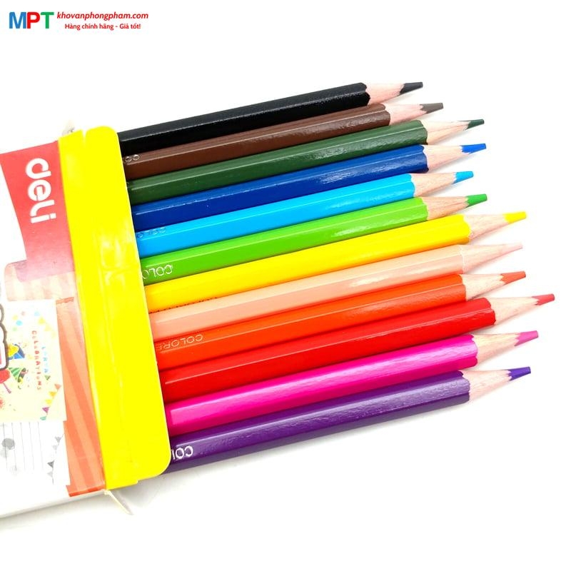 Bút chì màu 12 màu Larva Deli EC115-12