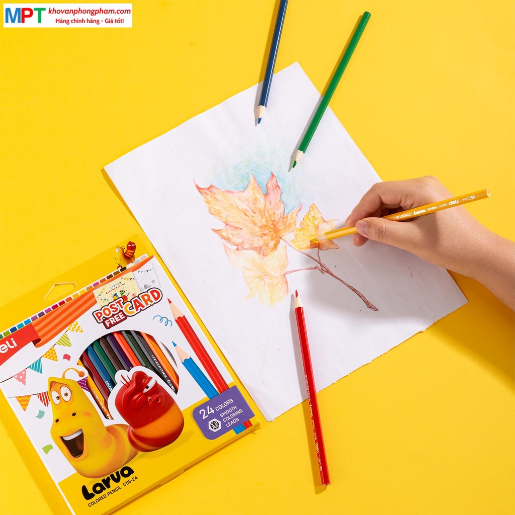 Bút chì màu 24 màu Larva Deli EC115-24