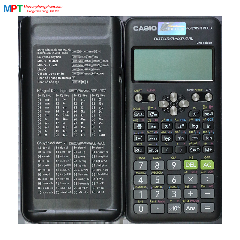 [CHÍNH HÃNG DO BITEX PP] Máy tính Casio FX-570VN PLUS NEW - Tặng 05 bút bi