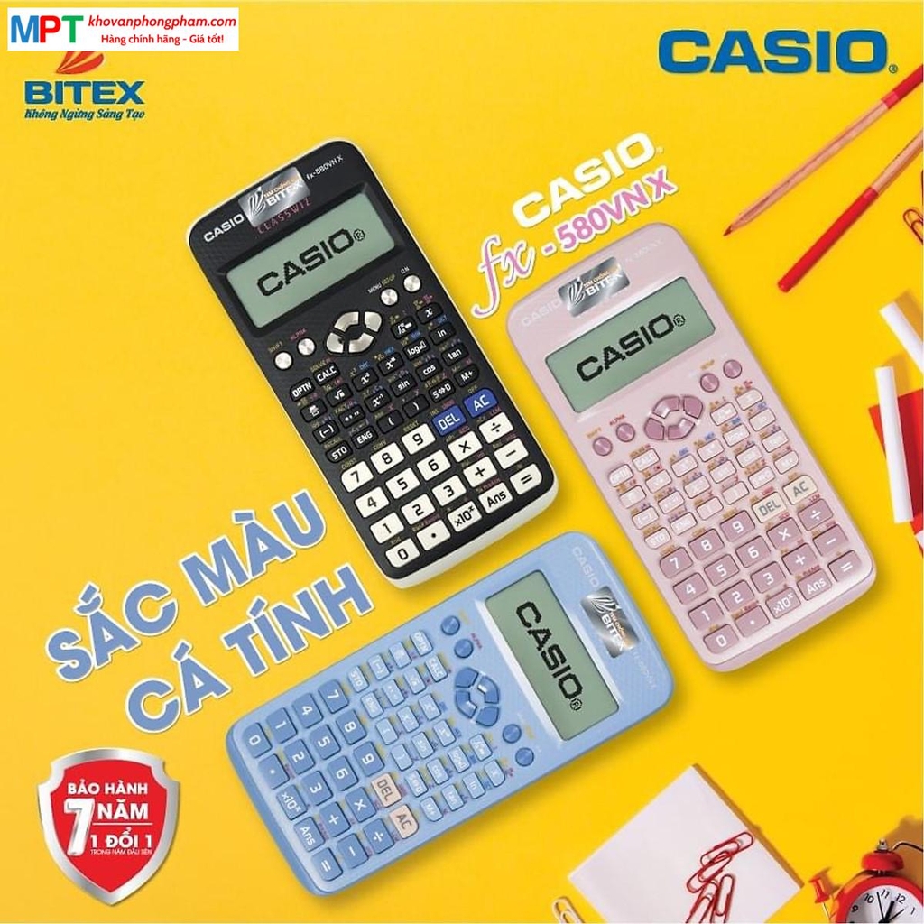 Máy tính Casio FX-580VN X - Tặng 1 hộp bút DoubleA và 1 bút Nhật trị giá 65K