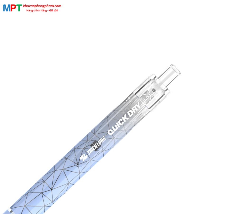 Vỉ 5 Bút gel Quick Dry Thiên Long GEL-033 ngòi 0.5mm - Mực khô siêu nhanh