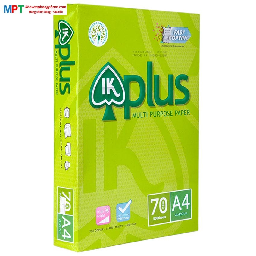 [TẶNG FILE 8 NGĂN] Thùng 5 tập Giấy in A4 IK Plus ĐL70gsm