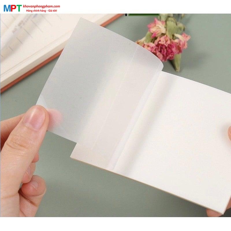 Giấy nhớ trong suốt 3x3 - Kích thước 76x76mm - 50 tờ/tập