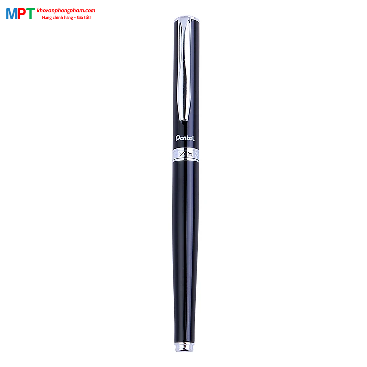 [CHÍNH HÃNG - Do GOLDEN PEN NK] Bút ký cao cấp Pentel K611A-C nét 0.7mm thân bút màu đen - Mực xanh (Thiết kế nắp đậy)