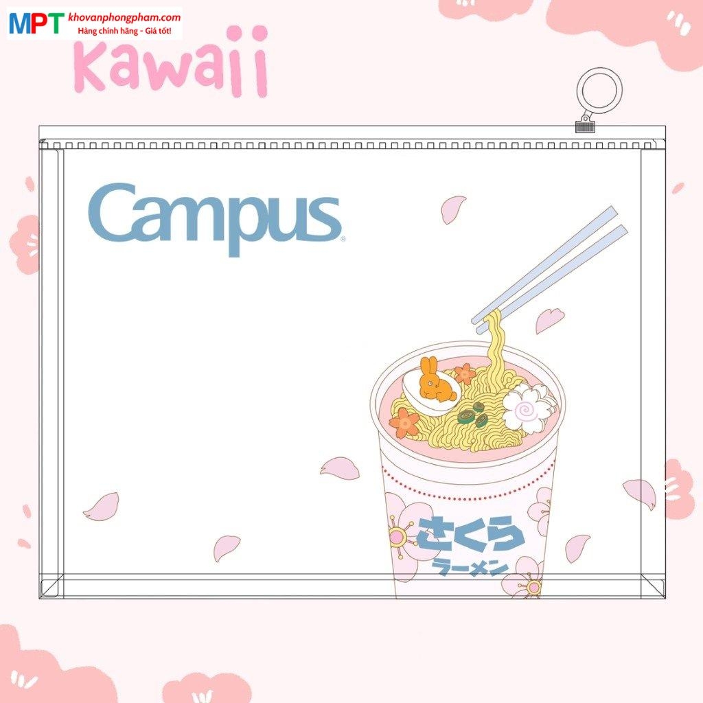 Túi đựng tài liệu có khóa Zip Campus Kawaii A4