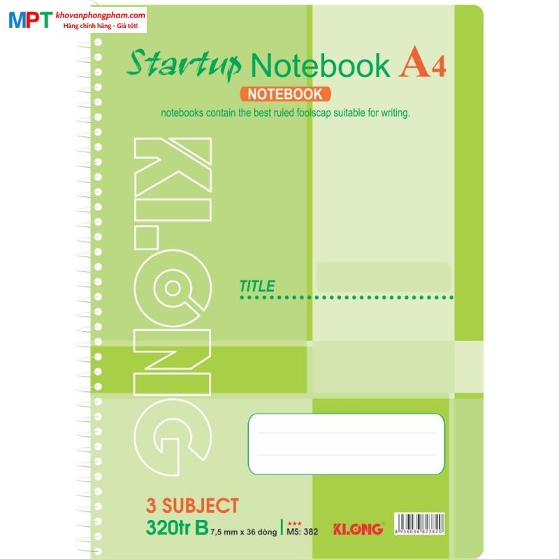 Sổ lò xo Klong đơn A4 320 trang Ms382