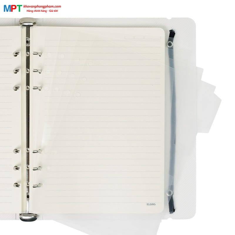 Sổ còng sắt KLONG kẻ ngang nét đứt khổ A5 100 tờ 517 - Định lượng 100gsm - Kích thước 148x210mm