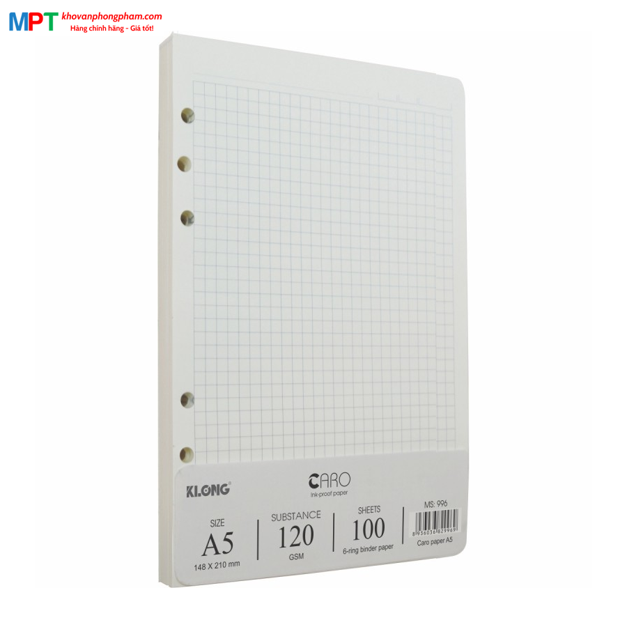 Ruột sổ còng Caro khổ A5 KLONG 996 - Định lượng 120gsm - Kích thước 148x210mm