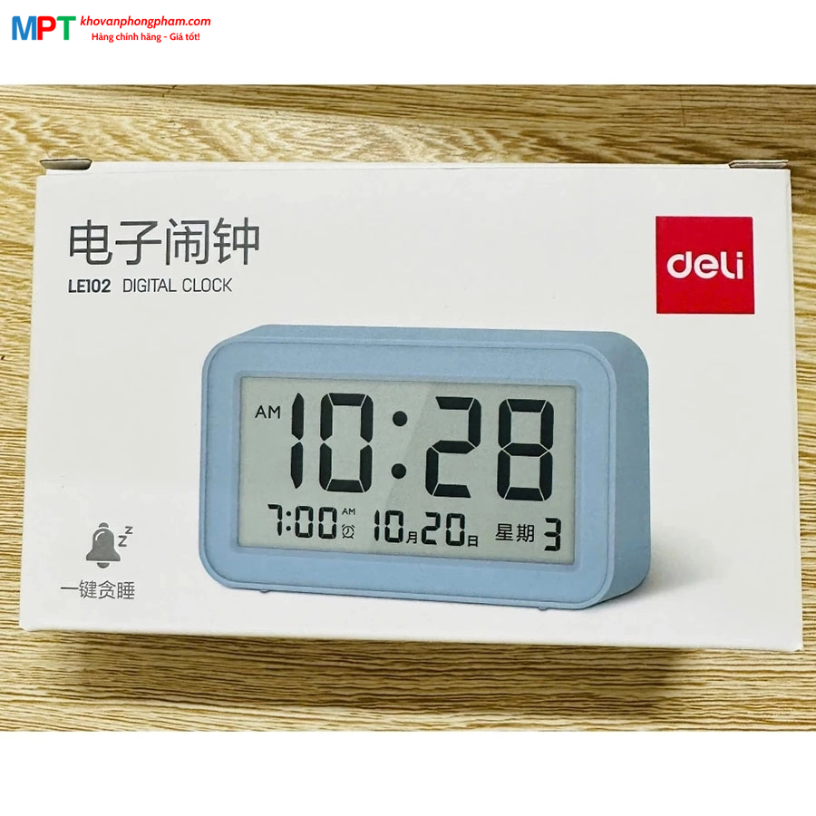 Đồng hồ báo thức Deli LE102