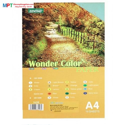 Bìa Ganh Zentino A4 10 Tờ ĐL180gsm - Màu JADE