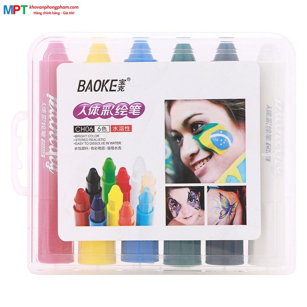 Màu vẽ lên da Baoke CH06 (Hộp 6 màu)