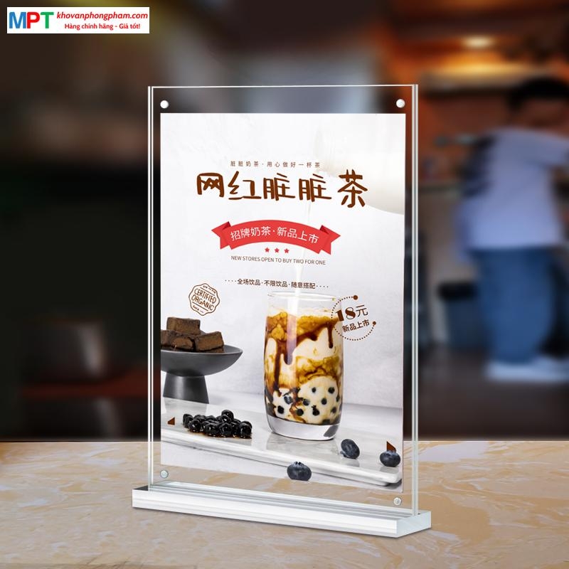 Menu mica nam châm A5 đế dày 11mm T807 - Khổ dọc