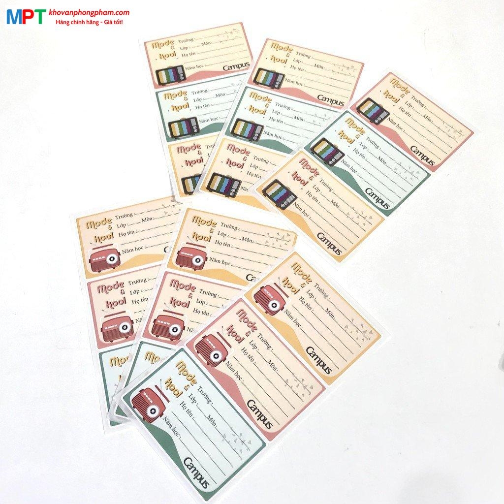 Nhãn vở Campus Mode&Kool NT-MOD18 - 18 cái/tập