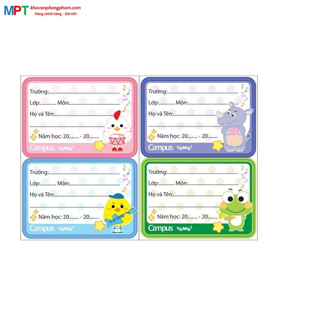 Nhãn vở Campus TOMO NT-TOM12 - 12 cái/tập