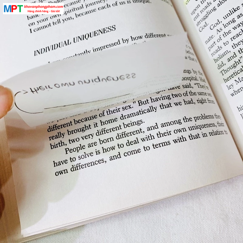 Giấy nhớ trong suốt 3x2 - Kích thước: 76x50mm - 50 tờ/tập