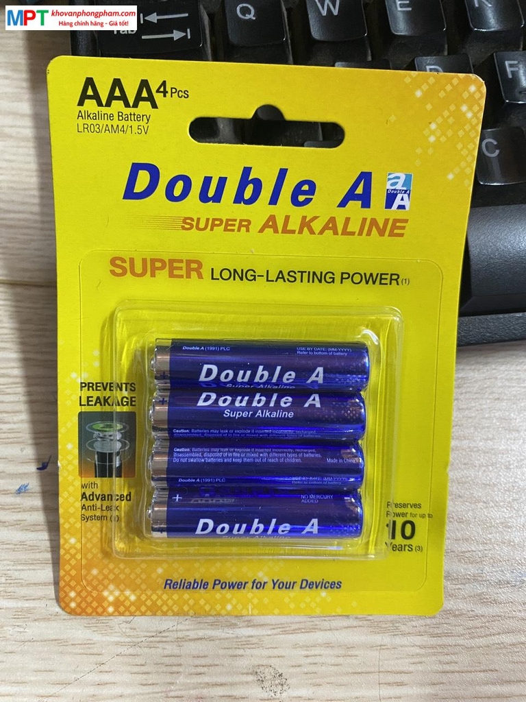Vỉ 4 viên pin AAA Double A Super Alkaline