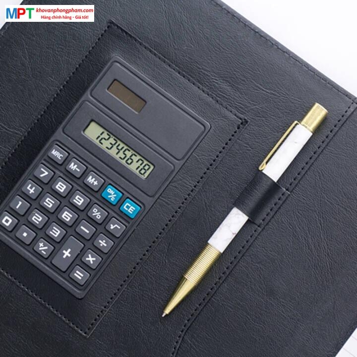 Bìa trình ký da có máy tính Heeton Q8839 (245x322mm)