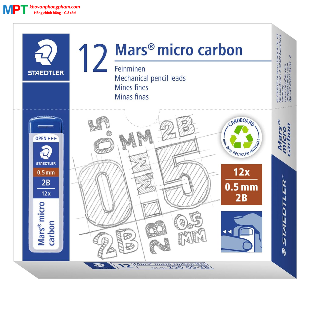 [MẪU MỚI 2024]  Ruột chì kim Staedlter 250 05 2B nét 0.5mm