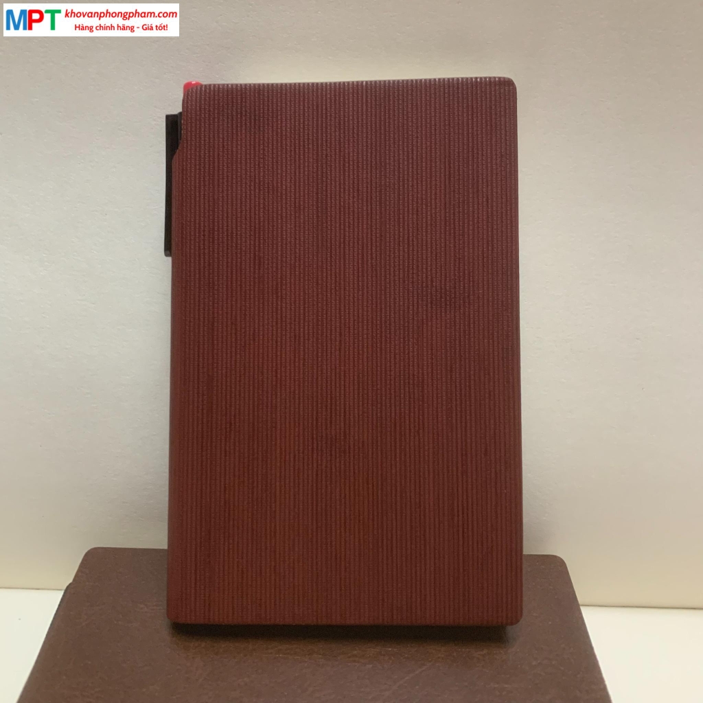 Sổ bìa da KT 8x14.5cm cài bút ở gáy Heeton 72098