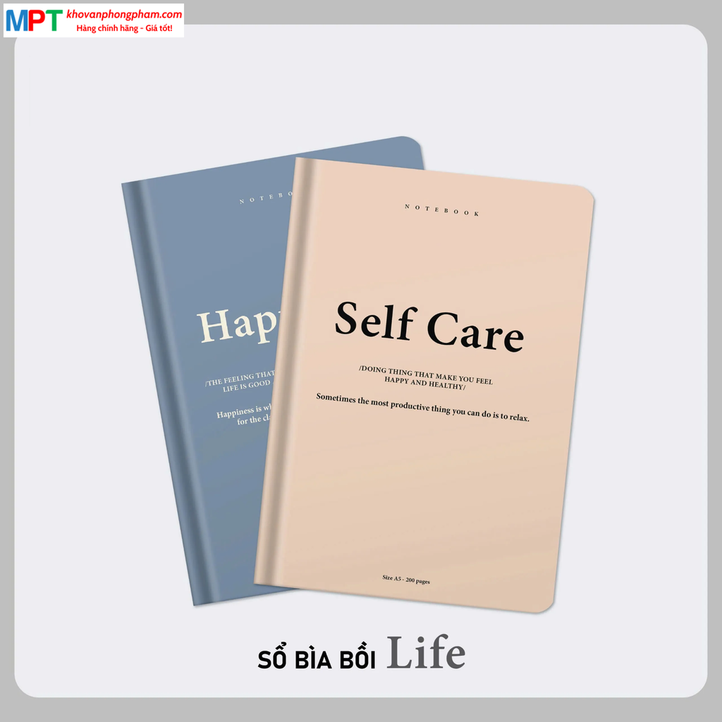 Sổ bìa bồi LIFE 6 - 160 trang 8618 - Kích thước 150 x 210mm - Định lượng 100gsm, kẻ caro