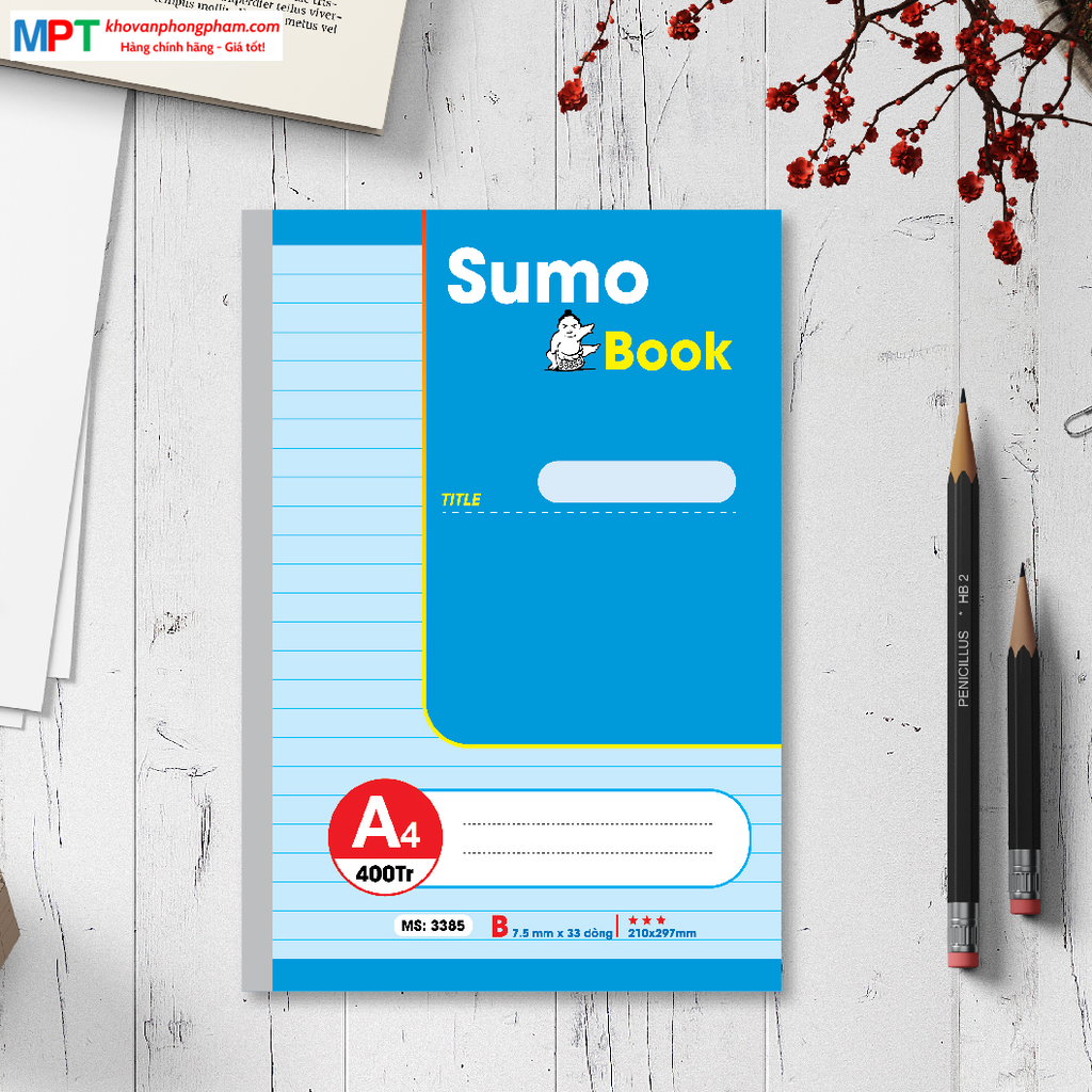 Sổ may gáy SUMO A4 Hải Tiến 300 trang 3378 - Bìa bồi cao cấp (210x297mm)