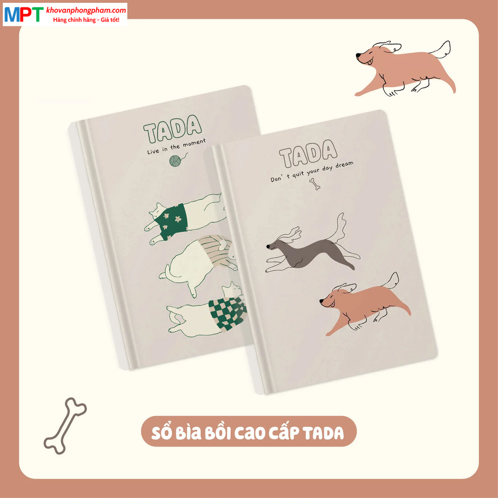 Sổ bìa bồi TADA 6 - 200 trang 8717 - Kích thước 150 x 210mm - Định lượng 80gsm, dòng kẻ ngang