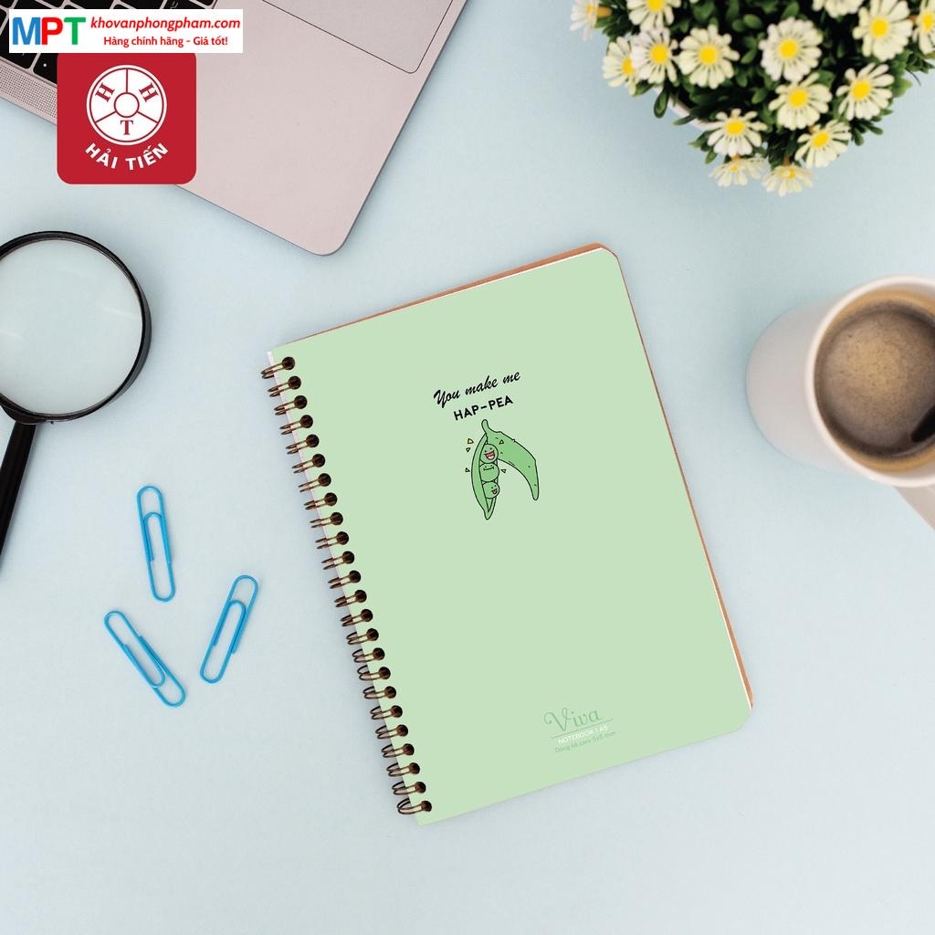 Sổ lò xo bìa nhựa cao cấp VIVA khổ B5 Hải Tiến 200 trang 6546 (KT: 175x250mm) - Kẻ Caro 5x5mm