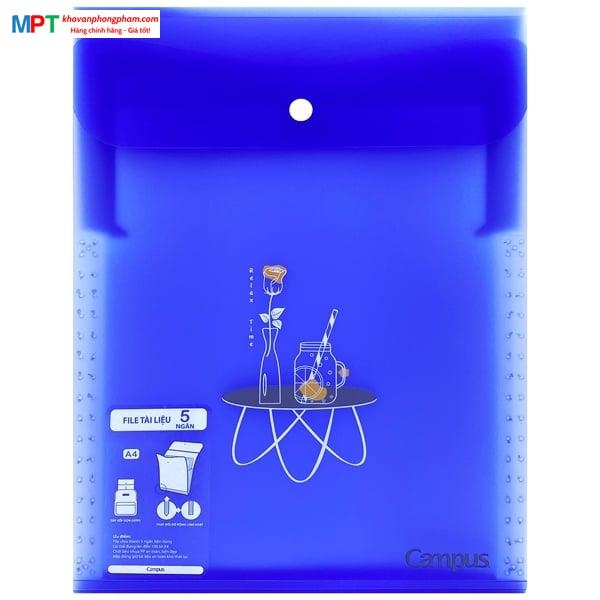 File đựng tài liệu đứng 5 ngăn Campus DF-5Y-G2 - Màu Xanh