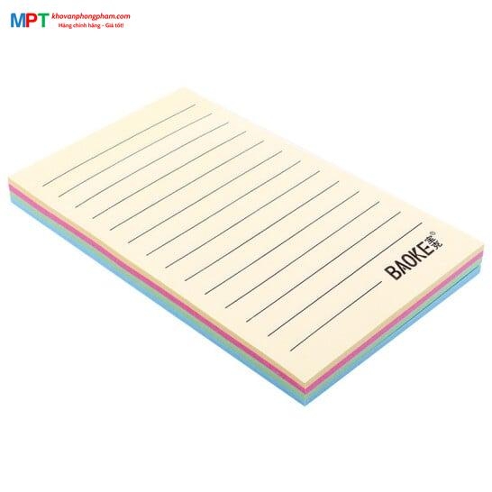 Giấy nhớ 3x4 có dòng kẻ 4 màu Pastel Baoke TZ6001 (76x102mm, 100 tờ)
