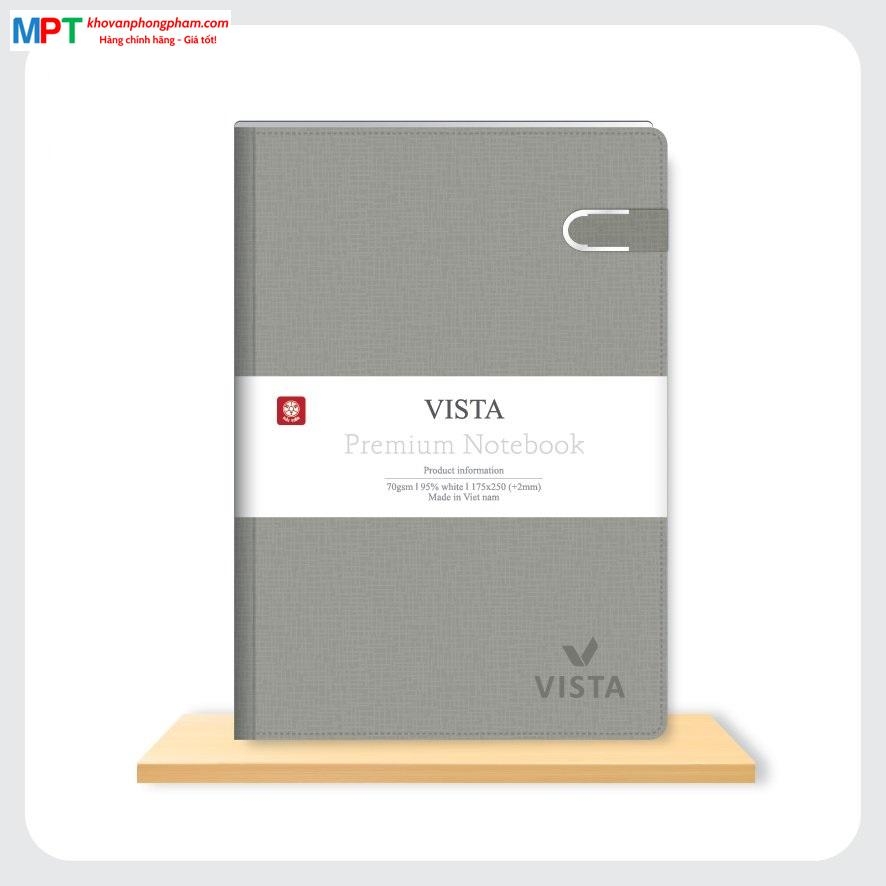Sổ bìa da cao cấp VISTA 6 khuy bấm nam châm 200 trang 8403 - Kích thước: 150x210mm (Khổ A5)