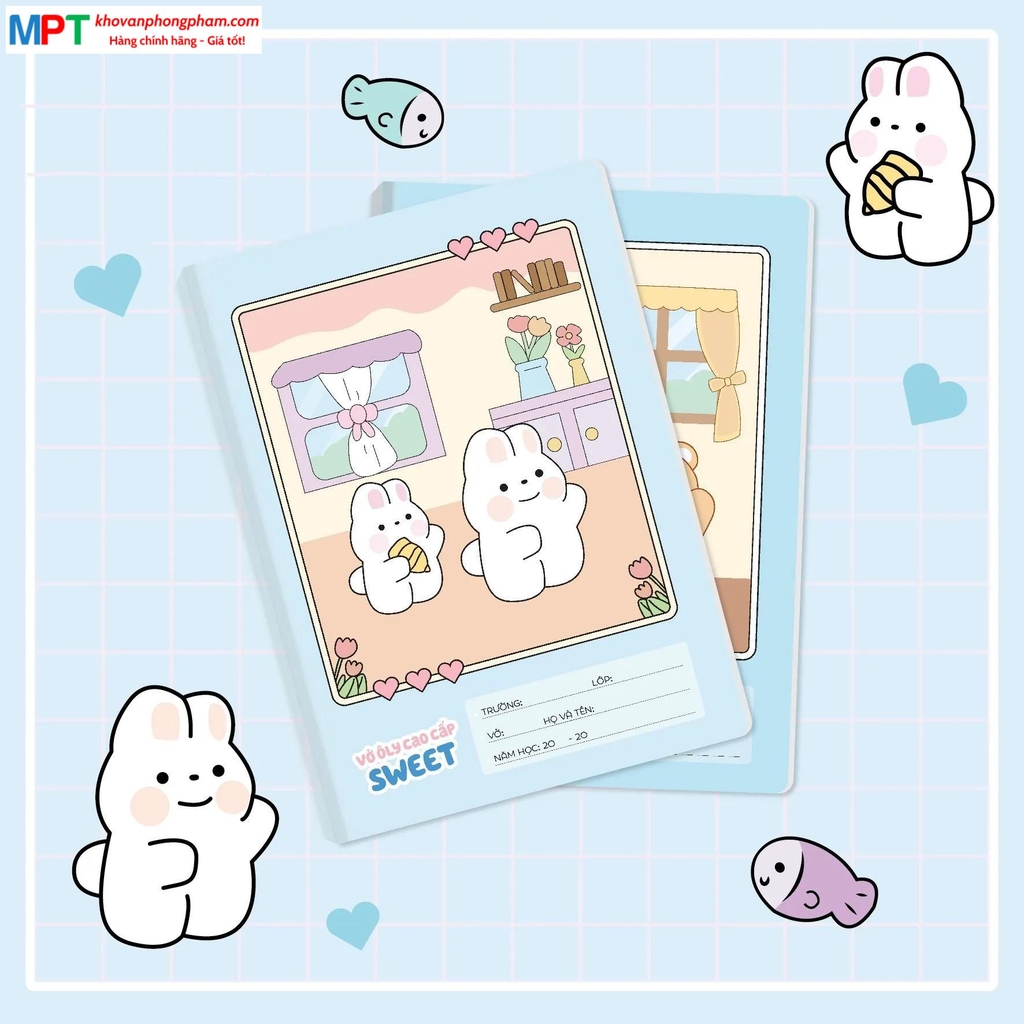 Vở 4 ô ly Sweet 48 trang Hải Tiến 1848 - Định lượng 100gsm - Mua 10 tặng 1 bút chì