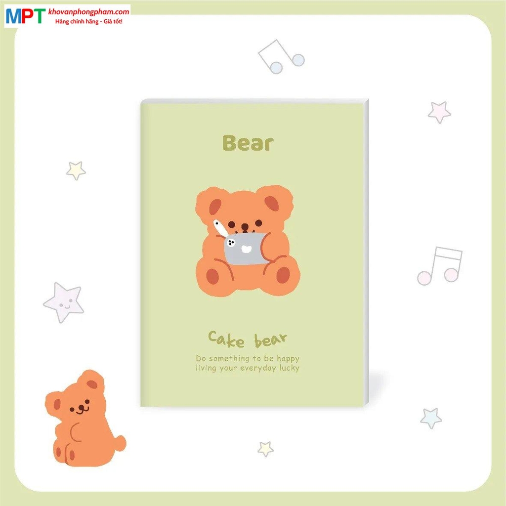 Vở kẻ ngang Bear 80 trang Hải Tiến 3170 - Mua 10 tặng 1 bút bi (Kích thước 190 x 260 mm)