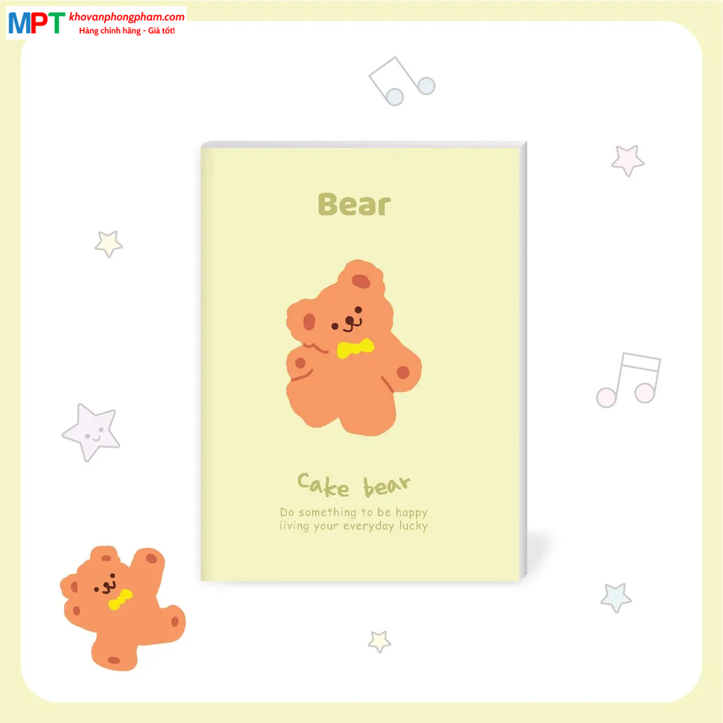 Vở kẻ ngang Bear 120 trang Hải Tiến 4276 - Định lượng 70gsm - Mua 10 tặng 1 bút bi (Kích thước 190 x 260 mm)