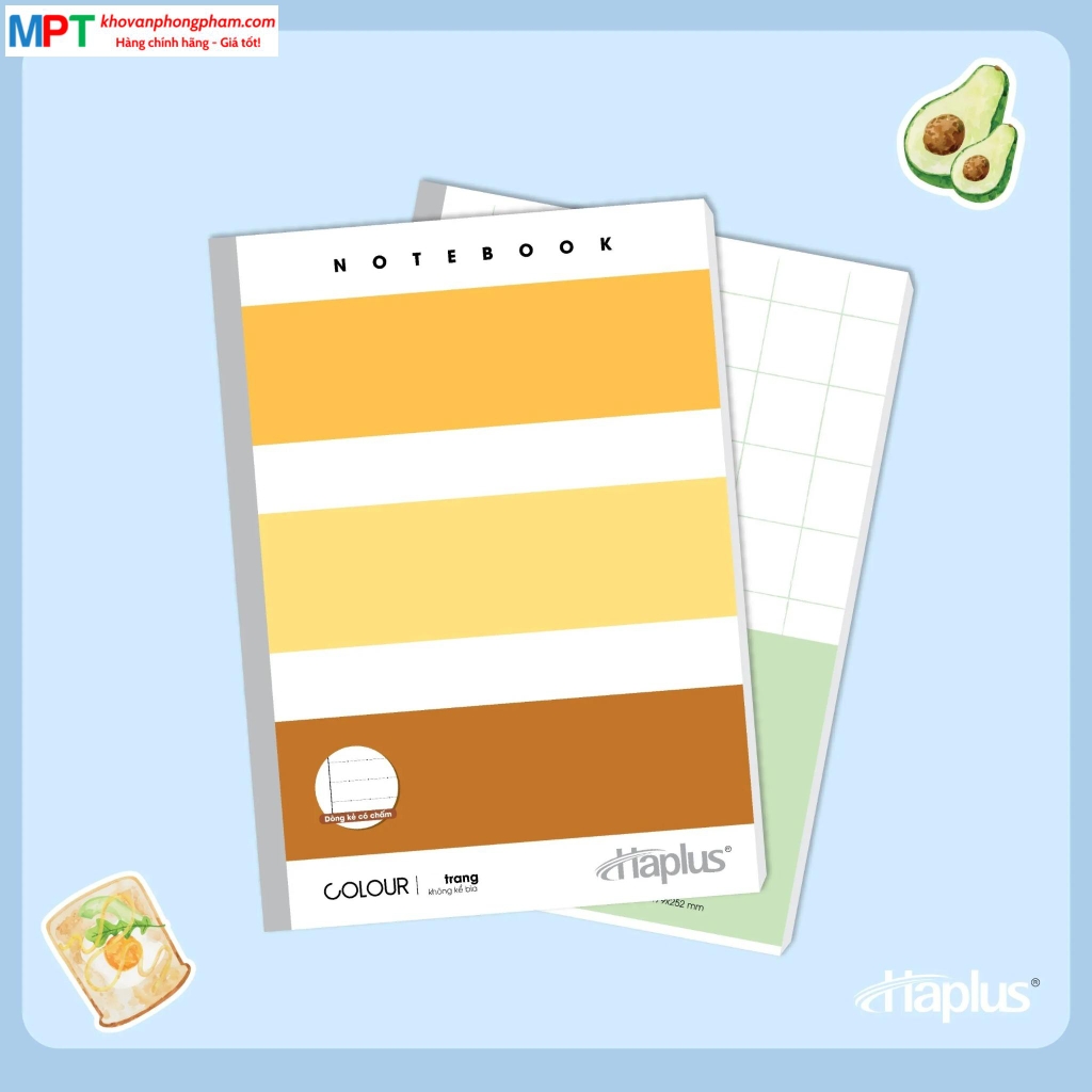 Vở kẻ ngang có chấm Haplus 120 trang COLOUR 6461 - Định lượng 70gsm - Mua 10 quyển tặng 01 bút bi