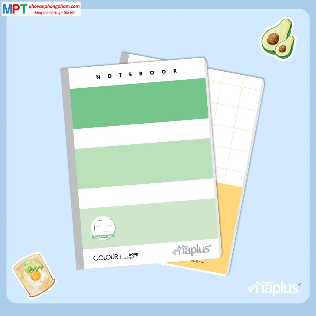 Vở kẻ ngang có chấm Haplus 80 trang COLOUR 6454 - Định lượng 70gsm - Mua 10 quyển tặng 01 bút bi