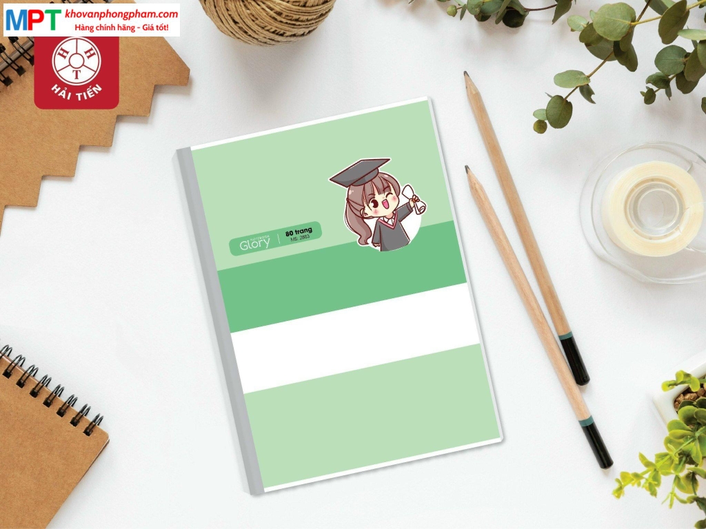 Vở kẻ ngang HẢI TIẾN 120 trang Glory 2890 - Định lượng 58gsm - Mua 10 quyển tặng 01 bút bi
