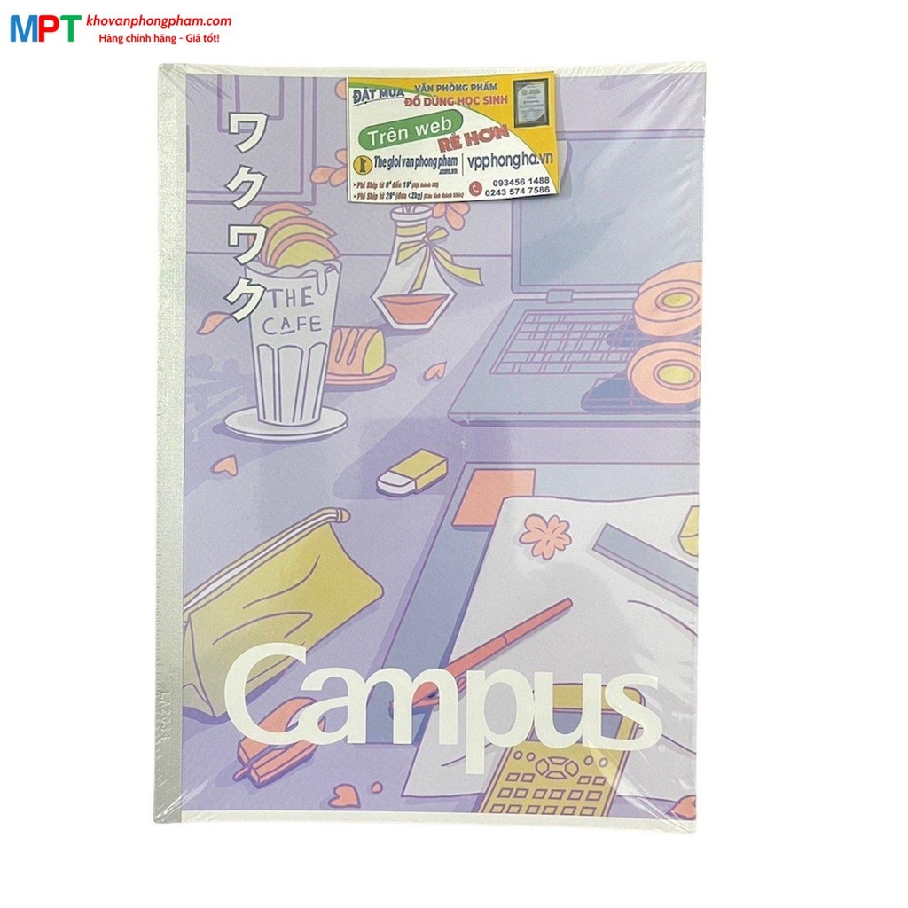 [MẪU MỚI 2023] Vở kẻ ngang Campus STUDY WITH ME 2 120 trang - Mua 10 quyển tặng bút bi