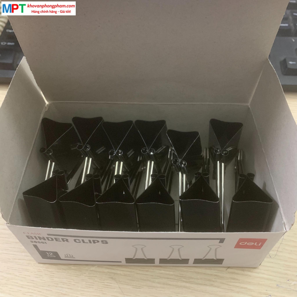 Kẹp đen 51mm DELI 38561